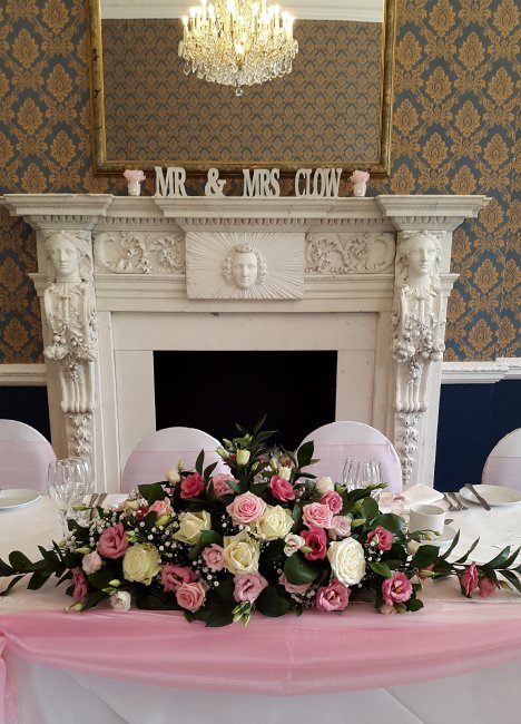 Pink and Ivory Long and Low Flower Display - Add Style UK Ltd