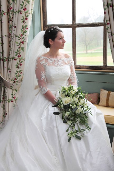 Lace and silk wedding dress - Greensleeves