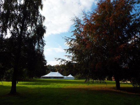 The marquee on Abbot's Hall back lawn - Abbot's Hall Weddings