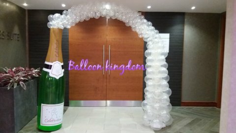 Champagne bottle and bubbles door way arch - Balloon and party Kingdom