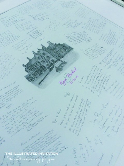 Wedding Guest Books - Illustrated Invitation-Image 30004