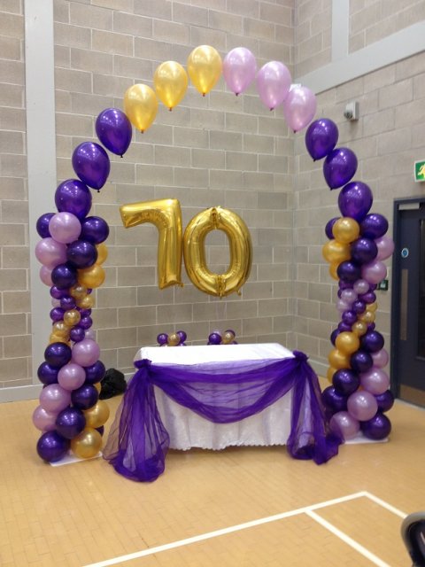 Arch for 70th Birthday Party - Bubbles Balloons