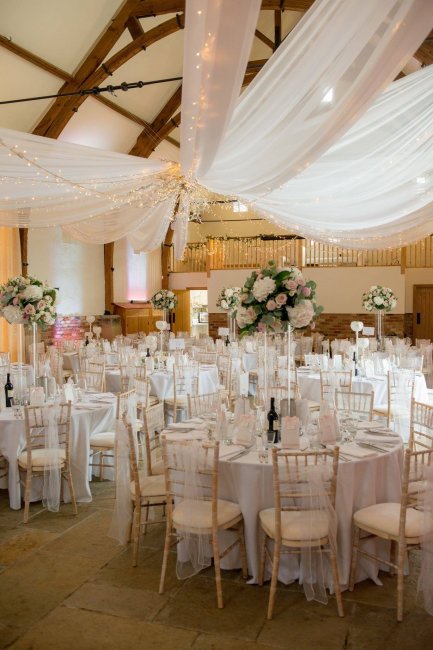 An example of our draping services, drapes can transform any venue into an elegant wedding space! - To Have & To Hire Events Ltd