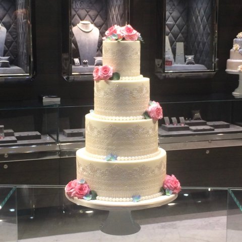 Wedding Cakes - White Rose Wedding Cakes-Image 23603