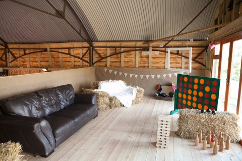 Hay bales can be used inside and out, as can our giant garden games. - To Have & To Hire Events Ltd