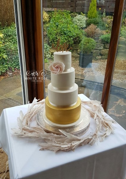 Wedding Cakes - White Rose Cake Design-Image 39194