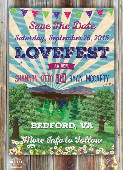 wedfest lovefest wedding save the date card - WEDFEST