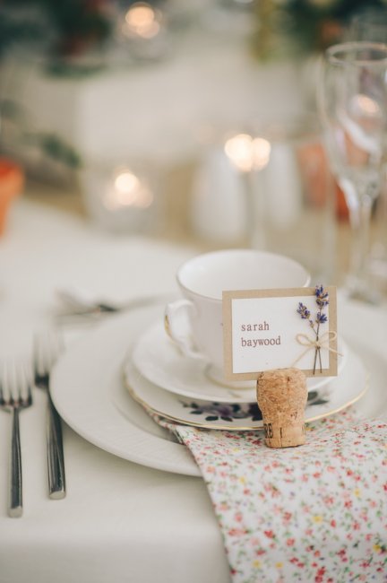 Champagne Cork Place Setting in the Cologne Range - English Rose Stationery