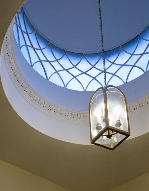 Light Lantern in eth Extrance Hall at Valentines Mansion - Valentines Mansion & Gardens