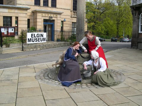 Volunteers in costume for a Medieval Day - Elgin Museum
