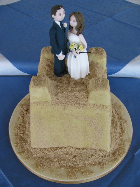 Sandcastle Wedding Cake for a beach themed wedding - Forget Me Not Cakes