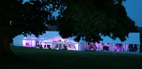 The marquee at night - Creslow Events