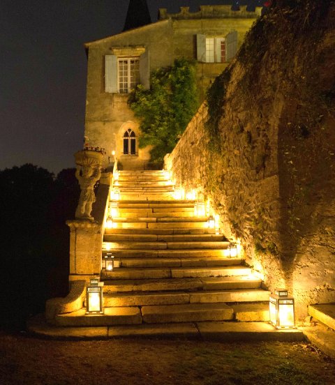 night photo - French Wedding Chateau 