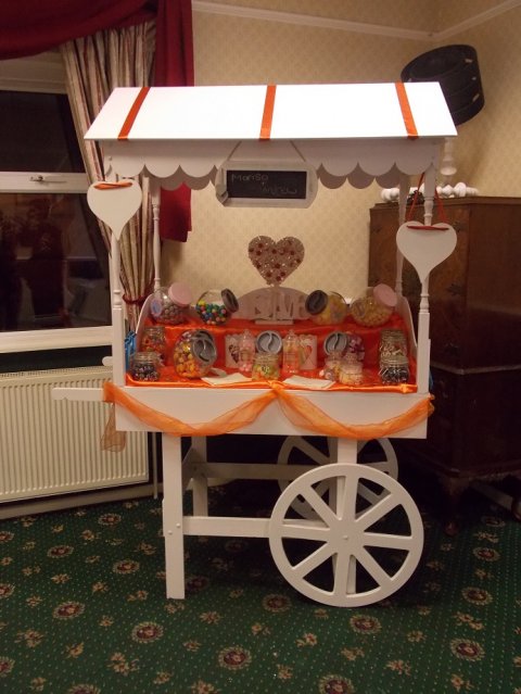 Sweet cart in orange - Chocolate Fountain Heaven Ltd