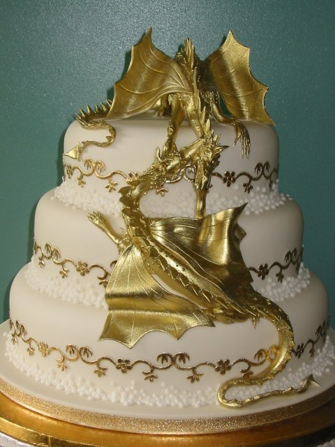 gold dragon wedding cake - Cakes Beyond Belief