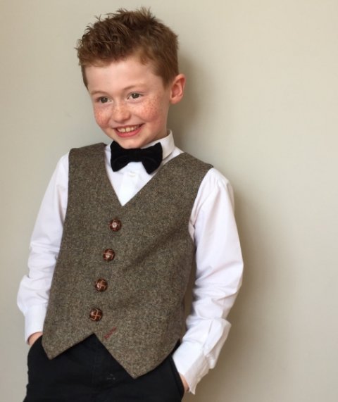 British Tweed Boys Waistcoat 'Benjamin Button' - littleladiesandlords