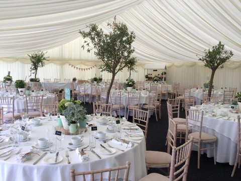 Our marquee decorated for a beautiful wedding - High House Weddings