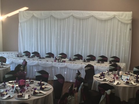 Starlight backdrop and matching table skirt - Twinkles and Tiaras