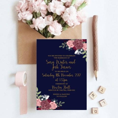 Flower Invitation - Helen Scott Design