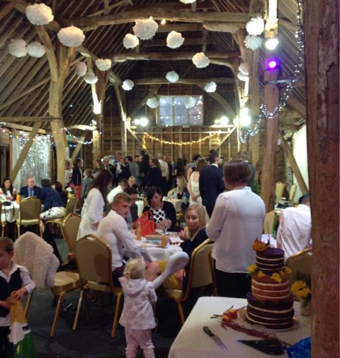 Inside the 13th Century barn - Abbot's Hall Weddings