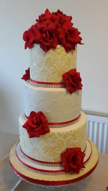 3 tier hand piped cake - Crazy About Cakes