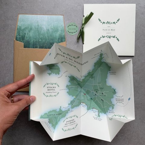 Deabill and Quince Wedding Pop up Map - Deabill and Quince