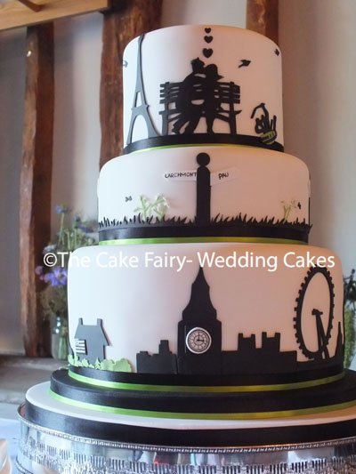 RS121 Silhouette Wedding Cake - The Cake fairy