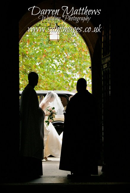 Bride at Romsey Abbey - Darren Matthews Wedding Photography