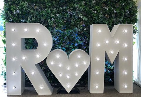 White Light Up Initials - Light Up Love