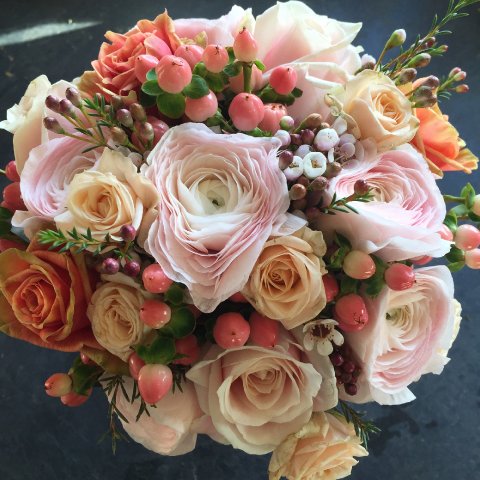 Peach ranunculas hand-tie - Young Blooms