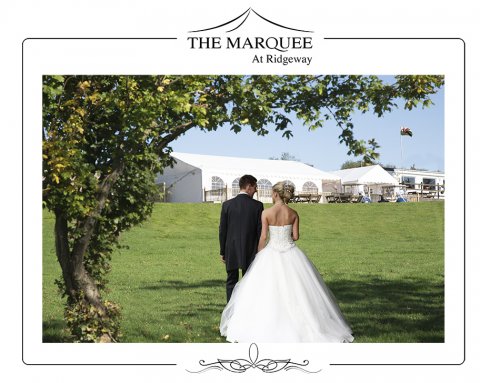 Bride and Groom outside the Marquee - Ridgeway Golf Course and Wedding Venue