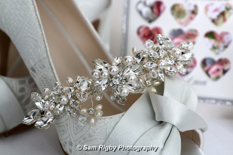 Brides Shoes, Tiara & Wedding Invite - Sam Rigby Photography