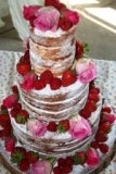 Naked Cake with roses and summer fruit - Melanie Ferris Cakes