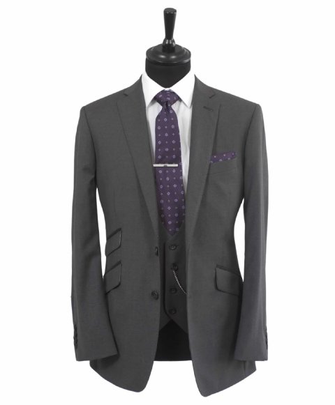 Mid Grey Slim Fit Belmont Lounge Suit - Hugh Harris Formal