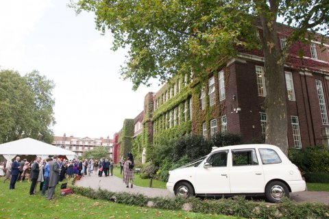 Wedding Car enters York Lawns - Regent's University London