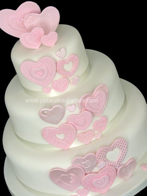 Wedding Cake 'Kate' - pretty hearts - Pat-a-Cake Parties