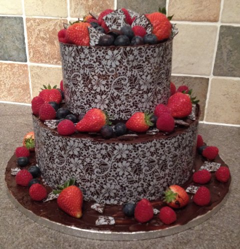Chocolate Wrap Cake with fresh fruit - Cakes Unlimited of Yorkshire