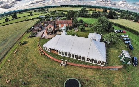 Arial view of Traditional Marquee - Burgoynes Marquees
