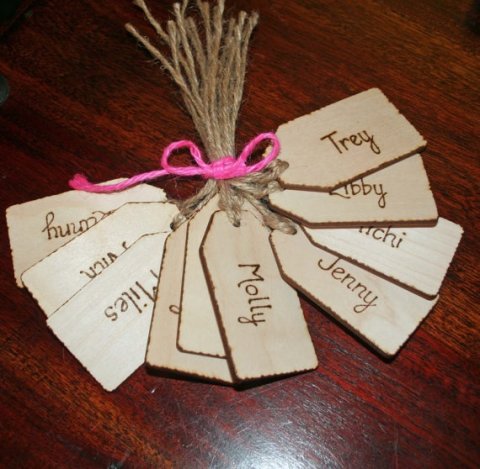 Place setting personalised tags - Melys Weddings