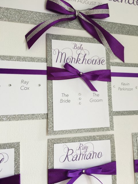 Handmade Glitter Table plan - The House of Airey Wedding Stationery