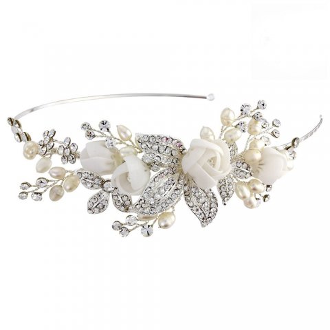 Clariss Floral Side Headband - £76 - Zaphira Bridal
