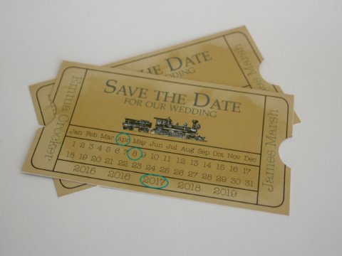 Train Ticket Themed Save the Dates - The House of Airey Wedding Stationery