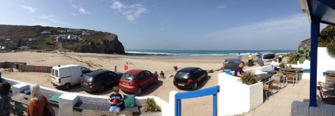 The view from the Boardroom at blue, Porthtowan Beach, Cornwall - The Boardroom @Blue, Porthtowan Beach, Cornwall, UK