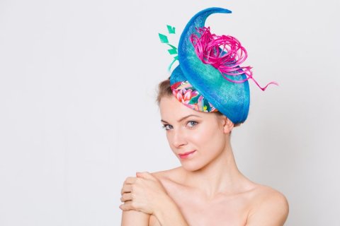 Very colourful extravagant headpiece - Katherine Elizabeth Millinery