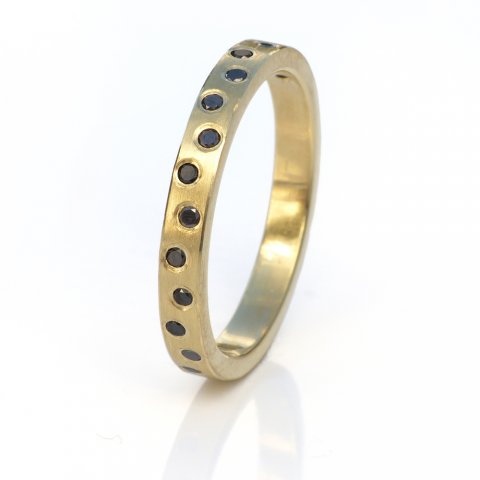Black Diamond Band in 18ct Gold - Lilia Nash Jewellery