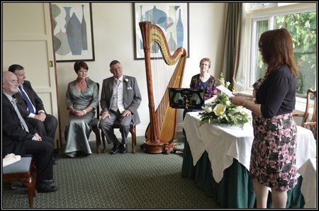 wedding day with my harp - Meredith McCracken - Harpist