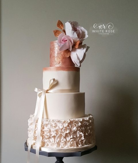 Wedding Cakes - White Rose Cake Design-Image 39191