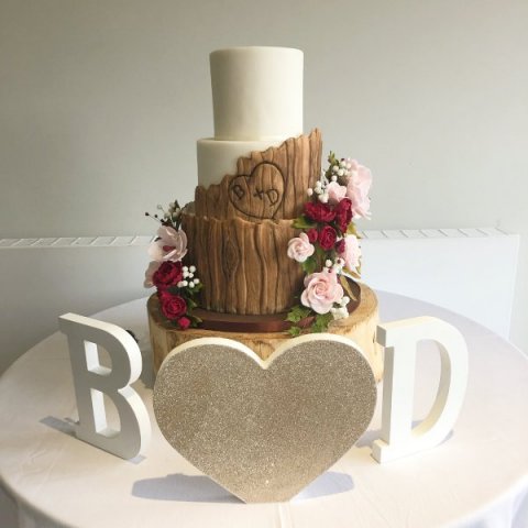 Rustic Wood Wedding Cake - All Shapes & Slices Cake Co