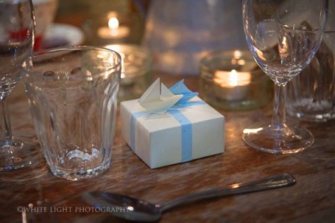 Handmade origami wedding favour boxes with sailboat detail. - Oast House Gifts