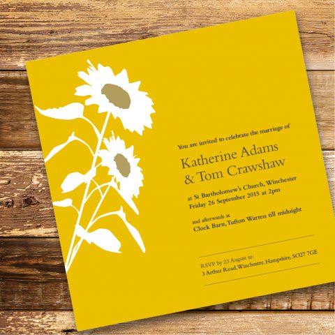 Sunflower Wedding Invitation - Love Tree Wedding Stationery